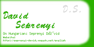 david seprenyi business card